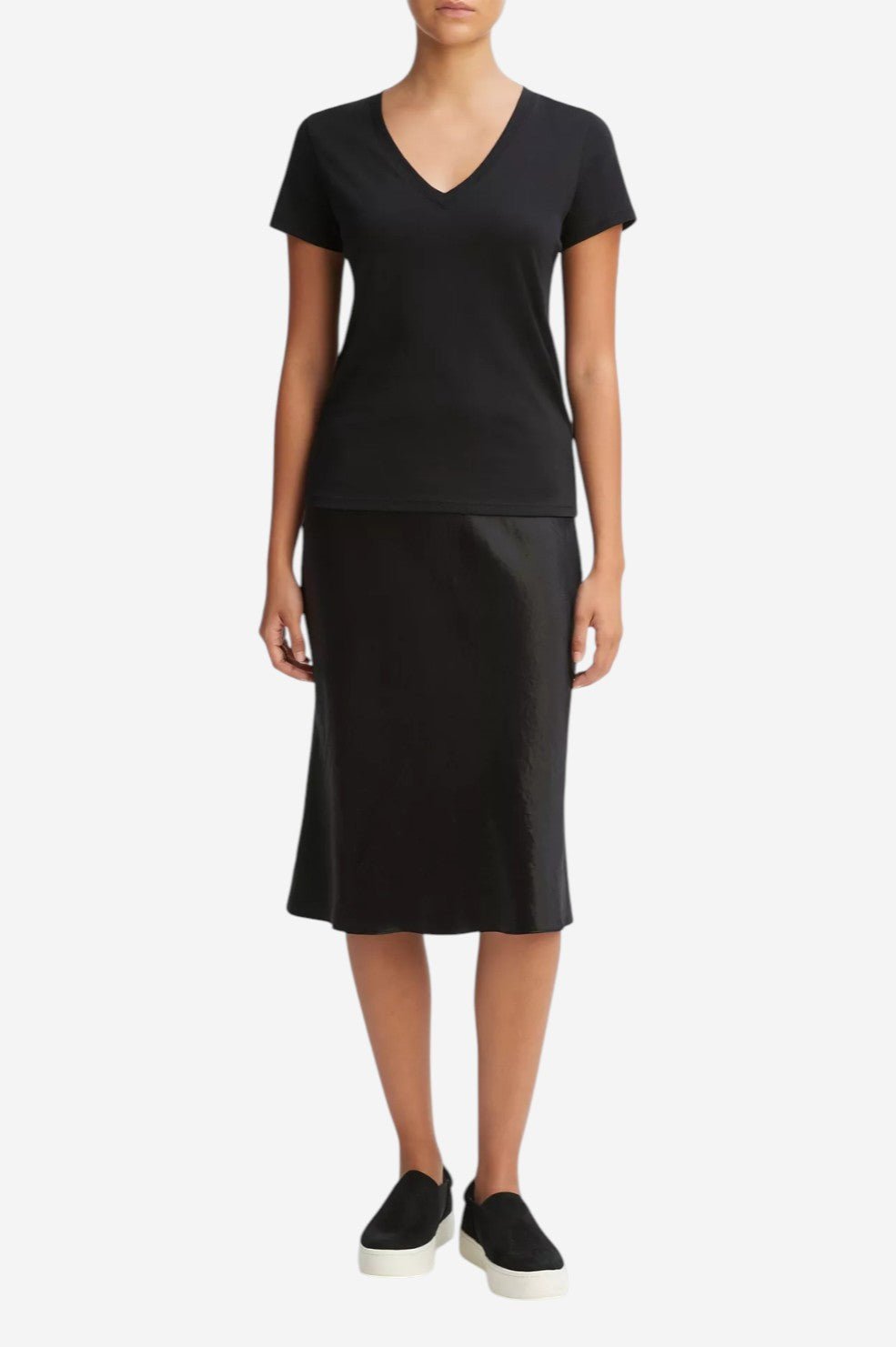 Essential Pima Cotton V-Neck T-Shirt - Black